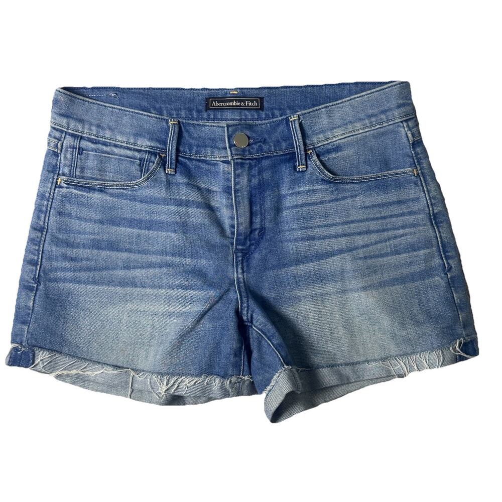 Abercrombie & Fitch Womens Denim Shorts Cut Off Raw Hem Sz 25